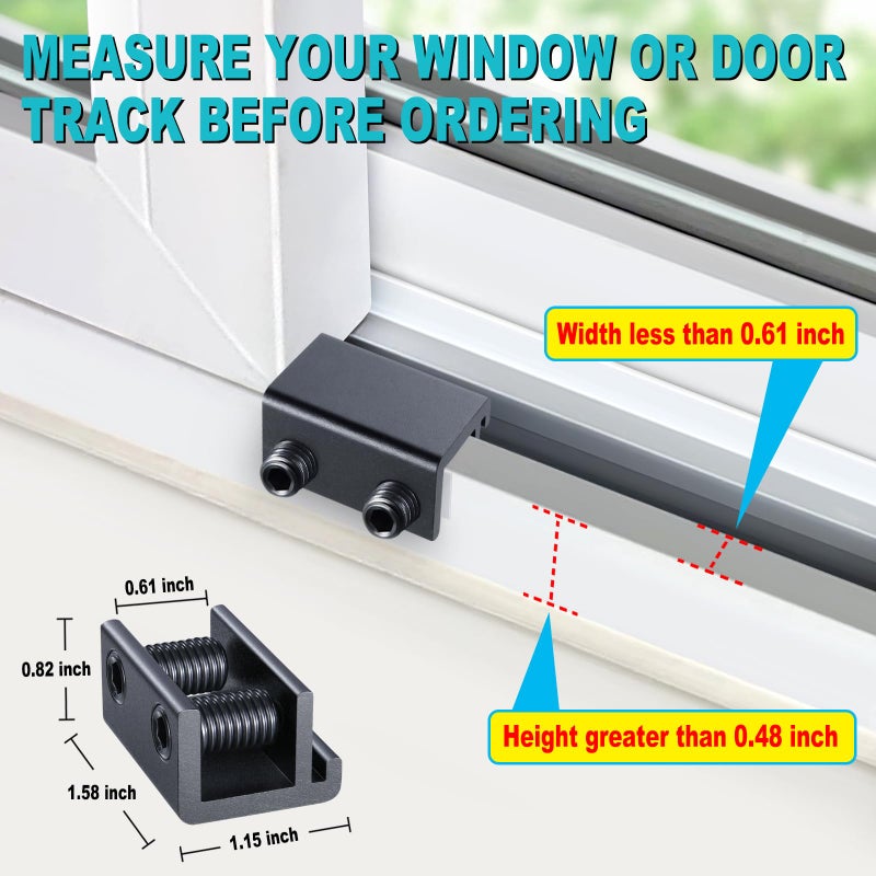 STERGDE Sliding Window Locks (6 Sets)  Security Window Locks with Keys  Adjustable Aluminum Sliding Window Stops  Easy Installation Without Drilling  for Vertical and Horizontal Sliding Windows (Black) - Image 4